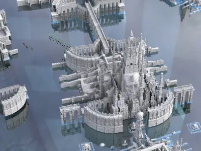 Atlantis City of the Gods Kitbash 3D model