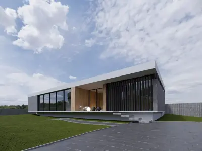 Exterior Sun with HDRI Clouds Cinema4D Corona renderer 3D model