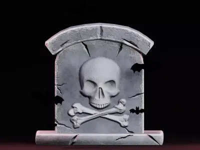 Stylized Halloween Props - Grave Low-poly 3D model
