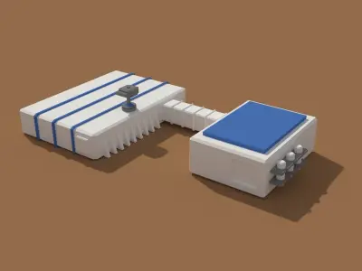 Low Poly Scifi Hangar 2 Low-poly 3D model