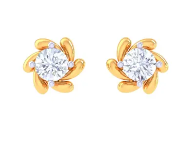 Solitaire Super Light Weight Earring Pendant Set 3D print model