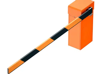 Orange automatic barrier 3D model