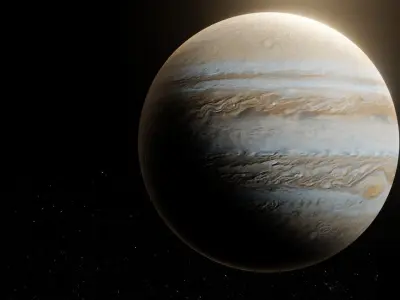 Photorealistic Jupiter 8k Textures 3D Model Low-poly 3D model