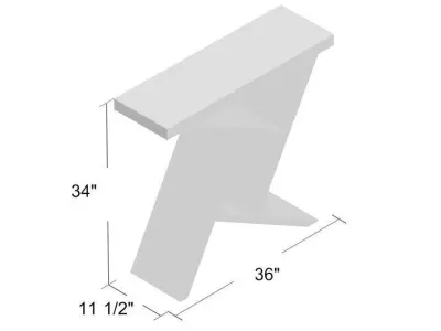 Ayling Accent Table Console 3D model