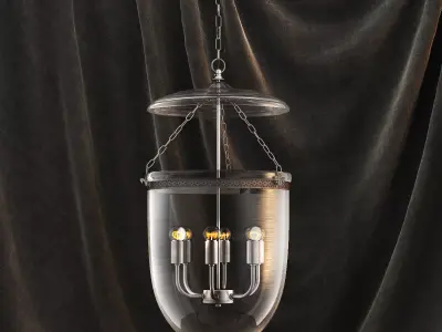 Flamant ruford glass 6 lamps chandelier 3D model