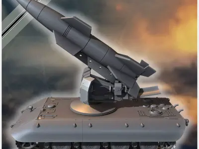 E-100 mit Raketenwerfer V-4 Boden-Boden Rakete Entwicklung rocke 3D print model