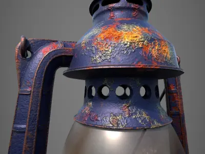 Lantern 3d Model old rusty Free 3D model