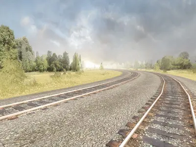 Railway Tracks Pack Low-poly 3D model