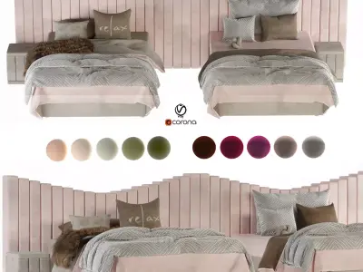 attached daybed light color set 41 3D model