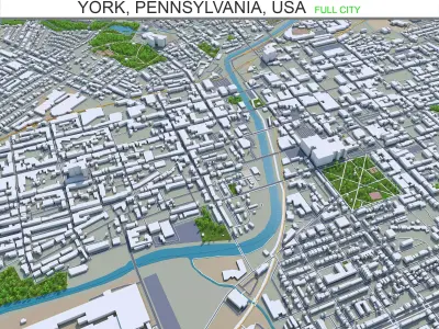 York Pennsylvania USA Low-poly 3D model