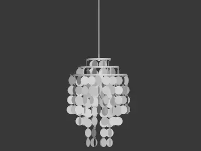 3 Circle White Capiz Shell Chandelier 3D model