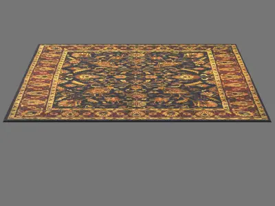 INDO HAND-KNOTTED MAHAL WOOL RUG 3D model