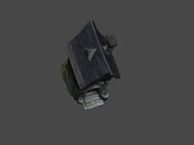 Medival Stylized Tall House Free low-poly 3D model