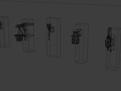 Ancient metal wall lamps 3D model