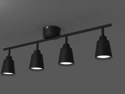 ceiling 4spotlights Free low-poly 3D model