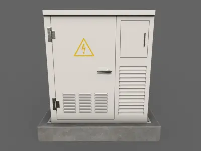 PBR Electric Box White Low-poly 3D model