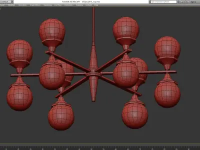 Ball Valley Arredoluce Chandelier low poly 3d model Low-poly 3D model