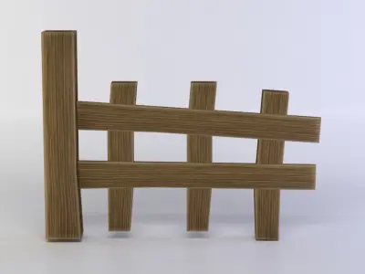Fence segment Low-poly 3D model