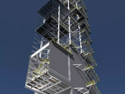 Industrial building in section cut 26i03 3D model