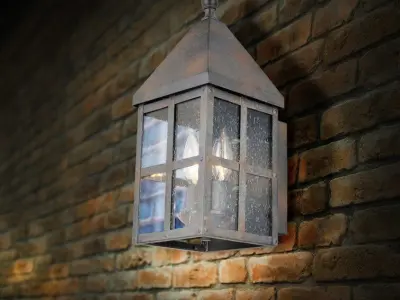 Weathersby Seeded Glass Outdoor Wall Lantern Low-poly 3D model