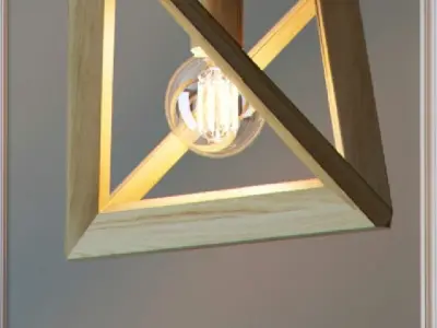 Hanging lamp Wood Triangle by Romatti 3D model