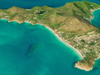 Ko Samet Island 3d model terrain Low-poly 3D model