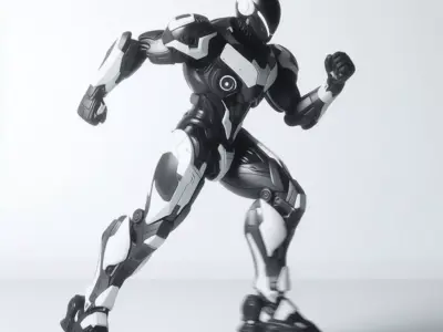 Futuristic Stealth Mech 3D Character Lowpoly Armor Sci-Fi Design Low-poly 3D model