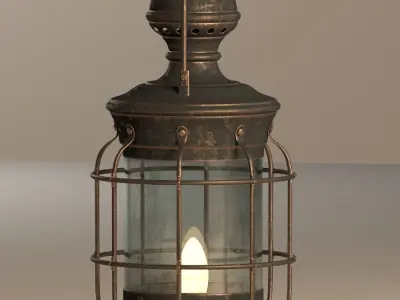 Old brass lantern 3D model