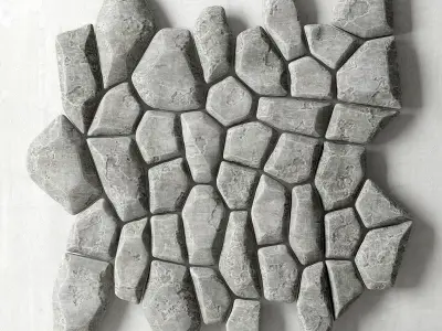 Decorative stone panel polygon 3D model