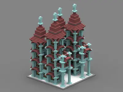 House Voxel - 35 Low-poly 3D model