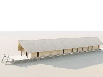 Traditional Vietnamese Longhouse - Ede Ethnic Stilt House 3D model