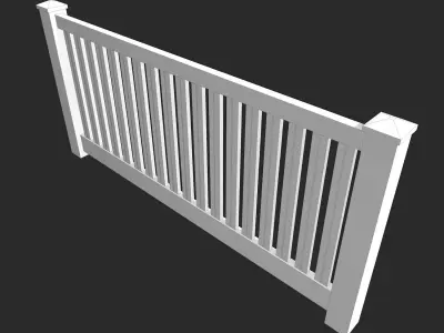 Wooden Fence Low-poly 3D model 7
