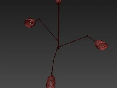 Sommerard Medium Triple Arm Chandelier 3D model