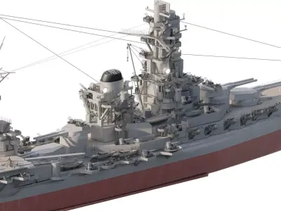 IMPERIAL JAPANESE NAVY 1940s ISE CLASS BATTLE CRUISER 3D model