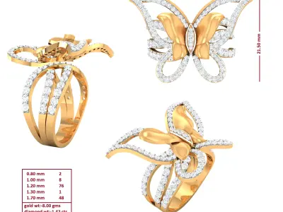 Diamond Ring for Women 3D print model 6