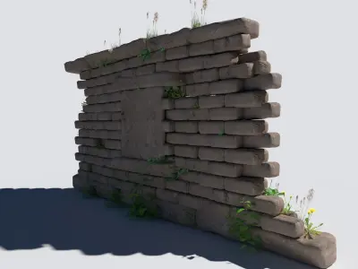 Overgrown Wall 3D model