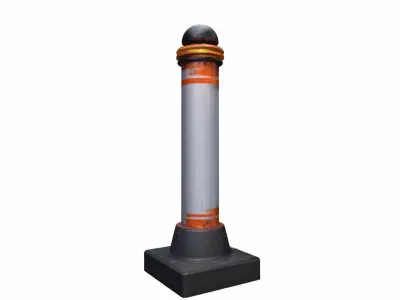  3d High Render Model Delineator Post Barrier Isolated On 3D model
