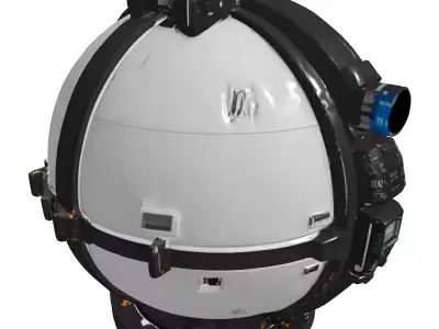 SciFi Spherical Surveillance Drone Low-poly 3D model