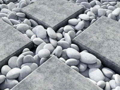 Paving big plate pebble 3D model
