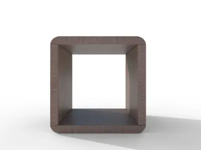 Bedside Table Wood Free 3D model