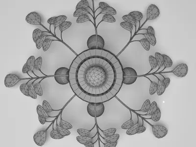 3D Ceiling Lamp Aspen 4 Light Chrome Finish and Crystal model 3D model