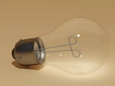 Simple Cute Incandescent Light Bulb Low-poly 3D model