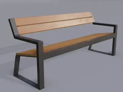 Street bench  Low-poly 3D model