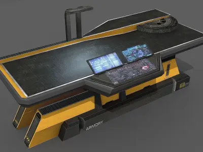 Sci Fi Repair Table Low-poly 3D model