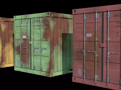 LowPoly Shipping Containers Low-poly 3D model