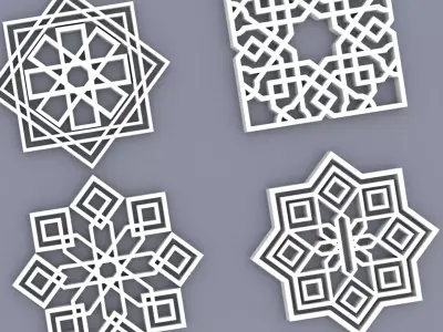 Asian Ornament pack 3D model