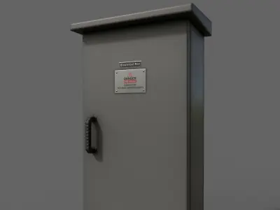 PBR Electric Box Grey V5 Low-poly 3D model
