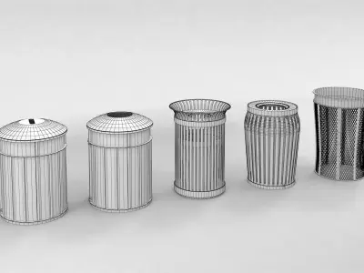 New York street Trash Bins Recycling 3D model