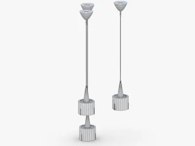 1491 - Chandelier Lamp Low-poly 3D model
