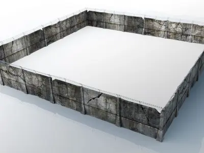 Fence detailed Low-poly 3D model